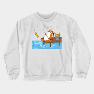 Cat Fishing Cat Happiness Crewneck Sweatshirt